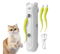 Générique Jouet Automatique pour Chat - Jeu de Plumes 37x9cm | Teaser interactif avec Ventouse et Charge USB, activité pour Chats à la Maison, favorise Le Mouvement