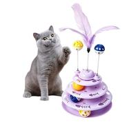Générique Jouet Balle pour Chat, Tour Interactive Multicouche, Jeu Puzzle | PP résistant à l'usure, jeu interactif pour chat, piste à balles multicouche, stimulation mentale, exercice intérieur