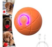Générique Jouet Boule Secouée pour Chien, Balle Vibrante à Mouvement Automatique, Interactive pour Petit/Moyen/Grand Chien, Rechargeable par USB (2-Orange)
