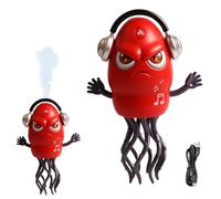 Générique Jouet Calmar Dansant - Calamar Evitant Les Obstacles Rampant - Pieuvre Musicale Lumineuse Rechargeable pour Jeu sur Le Ventre | Jeu Danse Ventre Noël Anniversaire Filles Garçons Nourrison