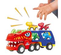 Générique Jouet Camion Dinosaure - Tynosaurus Camion Jouet Qui S'Avec 4 Voitures,Set De Jeu Porteur De Figurines Dinosaures | pour D'Âge Préscolaire Et Élèves De