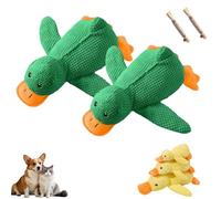 Générique Jouet Canard Couineur pour Chien, Peluche Résistante Anti Stress Chien, Peluche Jouet Chien Indestructible, Petits, Moyens et Grands Chiens (2 pcs Vert, L : 45 x 38)