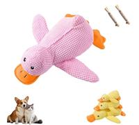 Générique Jouet Canard Couineur pour Chien, Peluche Résistante Anti Stress Chien, Peluche Jouet Chien Indestructible, Petits, Moyens et Grands Chiens (1 pcs Rose, L : 45 x 38)