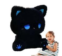 Générique Jouet Chat en Peluche Doux - Oreiller Doudou Chat Décoratif - Oreiller Interactif Doux pour La Peau avec Émotions Expressives pour Filles Garçons Familles Ados