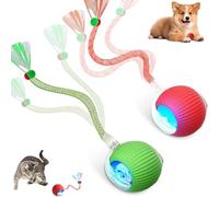 Générique Jouet Chat Interactif 2 Pièces Balle Chat Qui Bouge Toute Seule Interieur avec Speedy Tail 2.0 Balle Interactive Chats Intelligent, Balles Roulante Automatique pour Chats et Chiens-2pcs