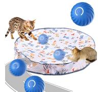 Générique Jouet Chat Interactif, 2025 Nouveau Jouet Interactif pour Chat, Jouets pour ChatBalle pour Chats Adultes d'intérieur Tapis avec Balle InteractiveChat Jeux pour Chasse (Blanc, +B Ball)