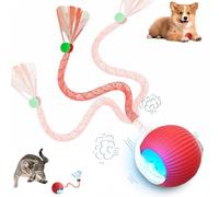 Générique Jouet Chat Interactif, Balle Chat Qui Bouge Toute Seule Interieur avec Speedy Tail 2.0 Chat Balle Interactive Chat Intelligent, Balles Roulante Automatique pour Chats et Chiens (Rouge)
