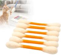 Générique Jouet Chat Interactif Coton Tige, 6 pièces Jouet Chat Coton Tige avec à la Saveur d'herbe, Jeu Chat Interactif Bâtonnets à Mâcher Mignons Chatons Convient pour Jeu et l'exercice (Orange)