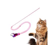 Générique Jouet Chat,Qui couine adaptée aux Chatons avec Plumes - Jouets interactifs pour Chat en Forme de Serpent en Maille,pour Jeu Intérieur Exercice Divertissement Chasse