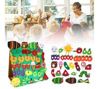 Générique Jouet Chenille affamée Accessoires de Performance Chenille affamée Jouets en Feutre Jouet d'activité Chenille très affamée Jouet interactif d'enseignement en Peluche Doux Jeu Amusant