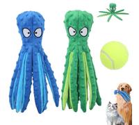 Générique Jouet Chien Octopus Qui Grince - Peluche Lavable Résistante aux Morsures, Durable et Douce. sans Rembourrage, Fait du Bruit, Jouet à Mâcher pour Chiot/Chien Petit/Moyen/Grand
