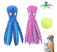 Générique Jouet Chien Octopus Qui Grince - Peluche Lavable Résistante aux Morsures, Durable et Douce. sans Rembourrage, Fait du Bruit, Jouet à Mâcher pour Chiot/Chien Petit/Moyen/Grand