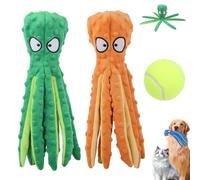 Générique Jouet Chien Octopus Qui Grince - Peluche Lavable Résistante aux Morsures, Durable et Douce. sans Rembourrage, Fait du Bruit, Jouet à Mâcher pour Chiot/Chien Petit/Moyen/Grand