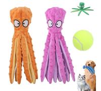 Générique Jouet Chien Octopus Qui Grince - Peluche Lavable Résistante aux Morsures, Durable et Douce. sans Rembourrage, Fait du Bruit, Jouet à Mâcher pour Chiot/Chien Petit/Moyen/Grand