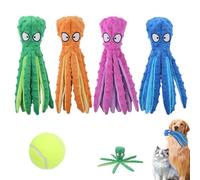 Générique Jouet Chien Octopus Qui Grince - Peluche Lavable Résistante aux Morsures, Durable et Douce. sans Rembourrage, Fait du Bruit, Jouet à Mâcher pour Chiot/Chien Petit/Moyen/Grand