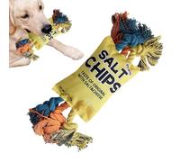 Générique Jouet Couineur pour Chien, Jouet à Mâcher Crissant en Forme de Sachet de Chips, Corde en Coton pour Canin, pour Chiens Mâcheurs Agressifs, Races Petite, Moyenne et Grande, Maison et Voyage