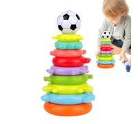 Générique Jouet D'anneaux D'empilement - Jeu Équilibré Arc-en-| Jouet Éducatif Coloré d'apprentissage Préscolaire, Jeu de Société d'Équilibre pour Garçons, Filles,