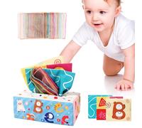 Générique Jouet de boîte à mouchoirs pour bébé - Activité d’Apprentissage | Jeu éducatif Doux - Conception Interactive colorée, Construction en matériaux légers, Utilisation pour Le développement des
