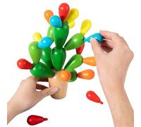 Générique Jouet de Cactus Arc-en- empilable en Bois - Blocs de 28 pièces, Jouet pour, Base 7,5 x 5,5 cm, Grandes, Moyennes et Petites Tailles, développement de la Conscience des Couleurs