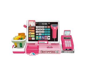 Générique Jouet De Caisse Enregistreuse pour - 36 X 16,5 X 12 Cm, Ensemble De Jeu avec Scanner, Calculatrice, Jeu d'apprentissage Préscolaire | Registre D'activités Mathématiques Fondamentales De CR