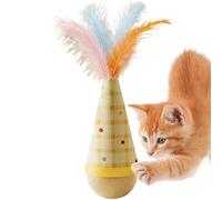 Générique Jouet De Chat - Jeu en Bois Qui Se Redresse Tout Seul - Jouet Interactif À Bascule pour Chats - pour Jeu Exercice Activité Lécher Petits Animaux Noël Rebord De La Fenêtre Chambre