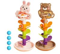 Générique Jouet de Chute de Balle pour bébé - Tour de Piste de Basket-Ball de Dessin animé, Jeu d'empilage et de roulement avec Rampe, Jouet éducatif pour Tout-Petits, garçons et Filles, activité d'