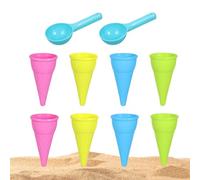 Générique Jouet de Cornet à Glace | Coffret de 10 Pelles à Sable de Plage - Set de Crème Glacée Factice | pour Anniversaire Carnaval Apprentissage Scolaire Activités Été