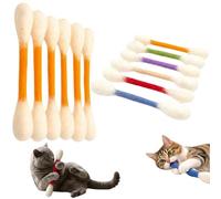 Générique Jouet de Dentition géant pour Chaton, Cotton swabs Cat Toys with Catnip, Lot de 12jouets pour soulager l'anxiété du Chat (Orange + Couleurs mélangées)