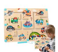 Générique Jouet de Labyrinthe en Bois, Tableau de tri Couleurs et nombres et Puzzle de comptage, Fonction d'éducation précoce, Jeu d'apprentissage Tout-Petits pour la motricité