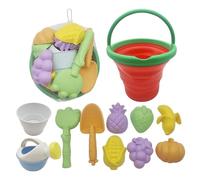 Générique Jouet de Plage - Moules Sable Legumes Fruits, Composants Moulage Creux Robustes, Poids Total Emballage 400g + Seau Outils, Haute - per Bord de Mer & Piscines Jardin