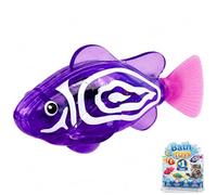 Générique Jouet De Poisson Robot Nageur for Chats, Poisson De Compagnie Interactif, Alimenté par Batterie, avec Lumière LED, for Chat Et Chien for Stimuler L'instinct du Chasseur(C)