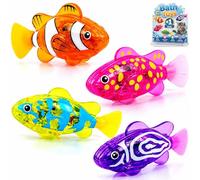 Générique Jouet De Poisson Robot Nageur for Chats, Poisson De Compagnie Interactif, Alimenté par Batterie, avec Lumière LED, for Chat Et Chien for Stimuler L'instinct du Chasseur(4psc)