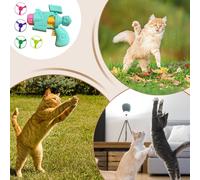 Générique Jouet De Rappel pour Chat Ensemble,Disque Volant Interactif avec Lanceur et Hélices pour Chat - pour Divertissement Intérieur Extérieur Chasse Entraînement Quotidien Voyage