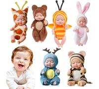 Générique Jouet De s Reborn - Mini Ensemble De Figurines Réalistes Et Douces pour Nouveau-né, Vêtements Au Design, Collection Aléatoire De Six Pièces | Figurine De Jeu À Collectionner Ultra Douce