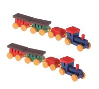 Générique Jouet de Train Miniature 1/12 avec Wagons Couleurs Vives | Ensemble de Train en bois avec un Design coloré pour divers décors de noël, décoration de la maison et affichage de