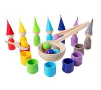 Générique Jouet de tri de Couleurs en Tasse, Jouets en Bois coloré, Jeux Assortis en comptant Le Ballon dans Les activités d'apprentissage en Coupe pour Les