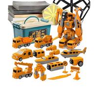 Générique Jouet De Voiture Transformable,Jeu de Construction de Robot Éducatif,Set De Voitures D'Ingénierie À Transformation Magnétique - pour Et D'Âge Préscolaire Salle De Classe Salon Et