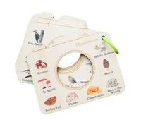 Générique Jouet éducatif en Bois, Développemental, Robuste, Portable, Oiseau, Fleur, Herbe, Plante, Aventure en Plein Air, Tableau Cognitif pour Enfants