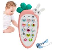 Générique Jouet Éducatif pour Téléphone - Design Carotte avec Lumières Et Sons, Téléphone en Silicone Sûr pour Bébés | Cadeau pour Les À Partir De 6 Mois pour L'apprentissage Et La Dentition