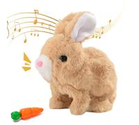 Générique Jouet Électronique en Peluche, Lapin Réaliste Interactif avec Carotte, Jouets Peluche, Mon Lapins Réaliste, Jumping, Twitching, and Shaking Ears, Jouet Enfant (Marron)
