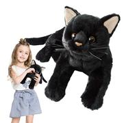 Générique Jouet en Peluche Chat Noir - De Dessin Animé Douce De 30,5 Cm avec Squelette Interne Mobile, Figurine en Peluche Animale Confortable pour La Décoration De La Chambre des, Compagn