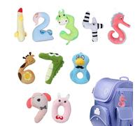 Générique Jouet en Peluche - Doudou Doux et câlin,Peluche Chiffres 0-9 pour Enfant | pour sœur, Filles, garçons, Salon, Chambre à Coucher, étagère, Bureau d'étude, Chambre de