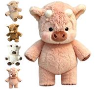 Générique Jouet en Peluche Doux De Vache 45/60 cm - Peluche Adorable pour Chambre, Salon, Lit, Décoration Intérieure et Cadeau Anniversaire (Rose,60cm)