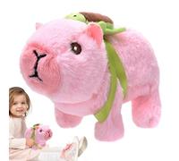 Générique Jouet en Peluche électrique Capybara - Animal en Peluche Qui Marche avec Sac à Dos Tortue | Compagnon de Jeu interactif pour Filles garçons âgés de 3 Ans et Plus