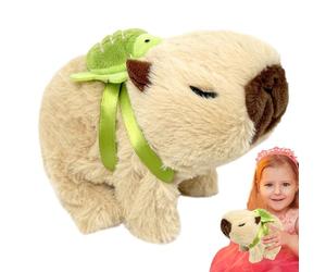 Générique Jouet en Peluche électrique Capybara - Animal en Peluche Qui Marche avec Sac à Dos Tortue | Compagnon de Jeu interactif pour Filles garçons âgés de 3 Ans et Plus