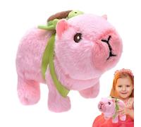 Générique Jouet en Peluche électrique Capybara avec Sac à Dos Tortue - Animal en Peluche interactif Qui Marche et Fait du Son | Cadeau Mignon pour Les