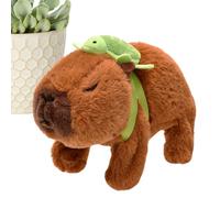 Générique Jouet en Peluche électrique Capybara avec Sac à Dos Tortue - Animal en Peluche interactif Qui Marche et Fait du Son | Cadeau Mignon pour Les