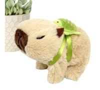 Générique Jouet en Peluche électrique Capybara avec Sac à Dos Tortue - Animal en Peluche interactif Qui Marche et Fait du Son | Cadeau Mignon pour Les