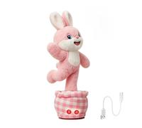 Générique Jouet en Peluche Lapin Dansant Parlant, Interactif Qui Répète | Répète Tout Ce Que Vous Dites Avec Une Voix Aiguë Et Amusante, Danse Et Secoue La Tête, Matériau En Peluche Douce Sans Danger