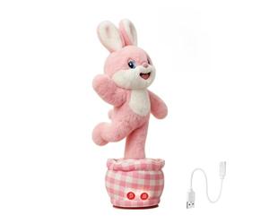 Générique Jouet en Peluche Lapin Dansant Parlant, Interactif Qui Répète | Répète Tout Ce Que Vous Dites Avec Une Voix Aiguë Et Amusante, Danse Et Secoue La Tête, Matériau En Peluche Douce Sans Danger